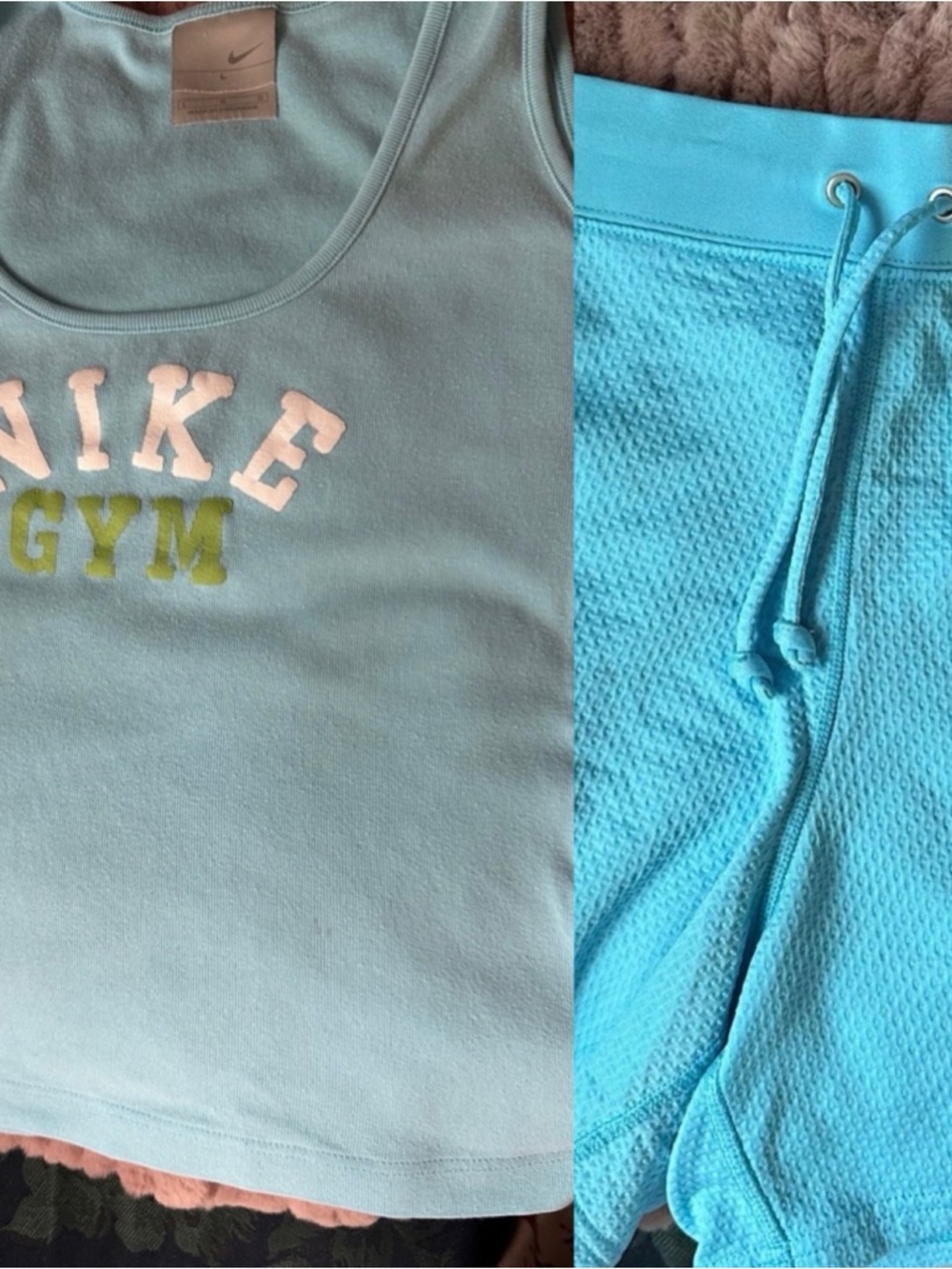 Women’s Nike Aqua Tank Top and Bright Aqua Drawstring Shorts